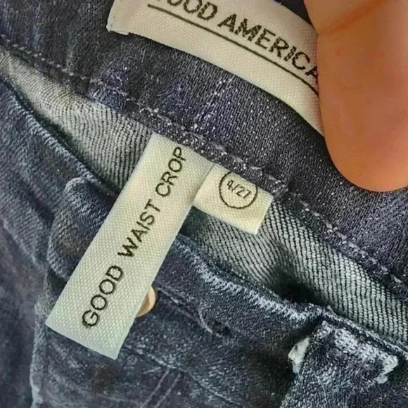 27" Good American‎ Good Waist Crop Blue Stretched Skinny Women's Jeans - Picture 8 of 11